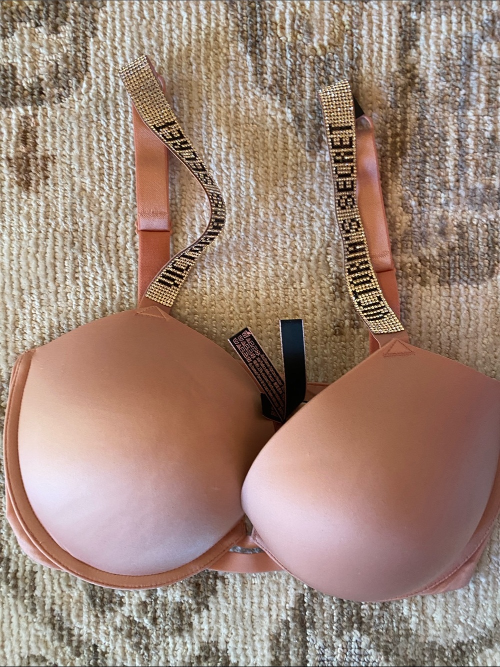 Victoria's Secret Embellished Strap T-Shirt Bra - Blush 34ddd